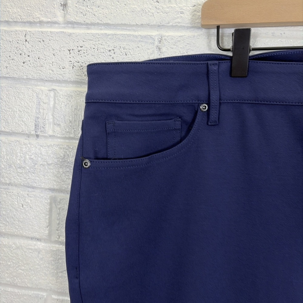 NYDJ Marilyn Straight Knit Pants Womens 20W Navy Blue Stretch Career Lift X Tuck - Picture 4 of 15